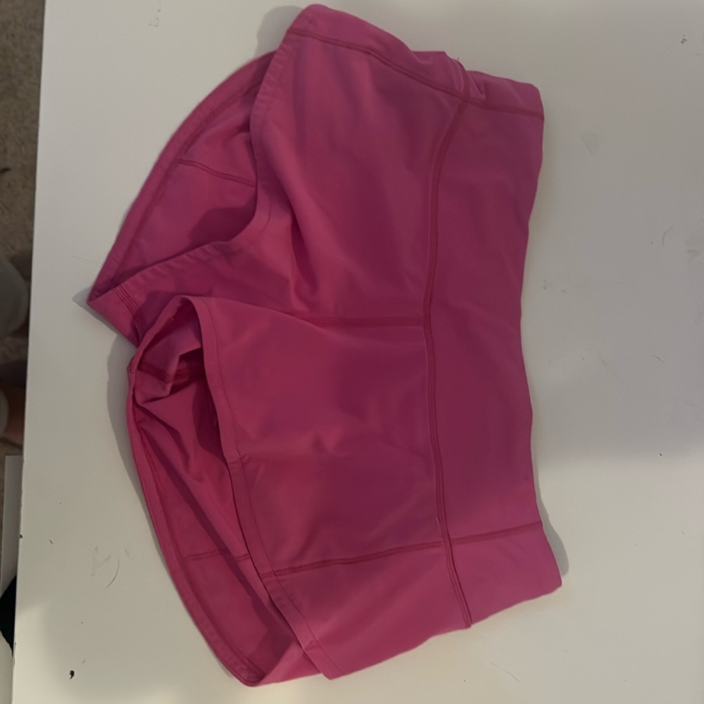 PINK LULULEMON SPEED-UP SHORTS